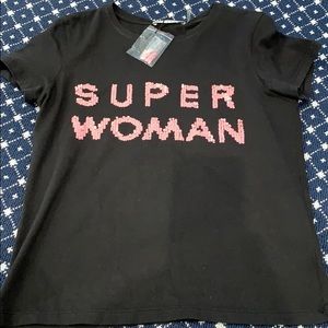 Alice and Olivia super woman tee